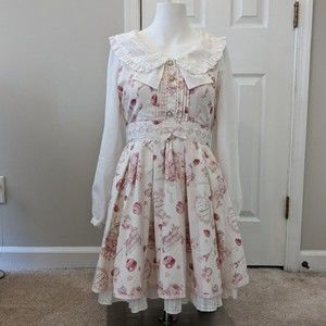 Liz Lisa Macaron Bouquet Dress (OP) White - Gyaru, Kawaii, Hime, Pastel